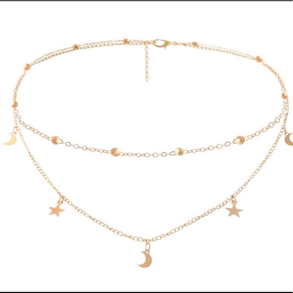 Stars and Moons Charm Choker Necklace